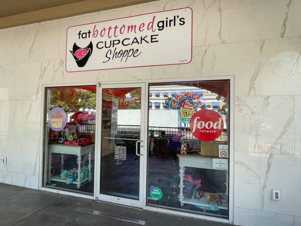 The front entrance to Fat Bottomed Girl's Cupcake Shoppe.