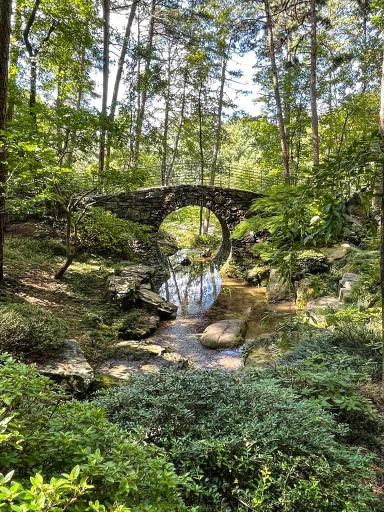 The Bridge of the Full Moon is one of the most photographed and best things to see in Garvan Woodland Gardens in Hot Springs, Arkansas.