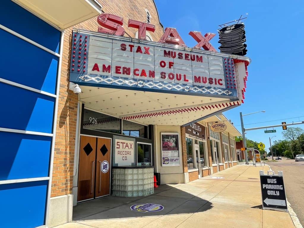 The front of STAX Museum that used to be a record store and a theatre before that in Memphis.
