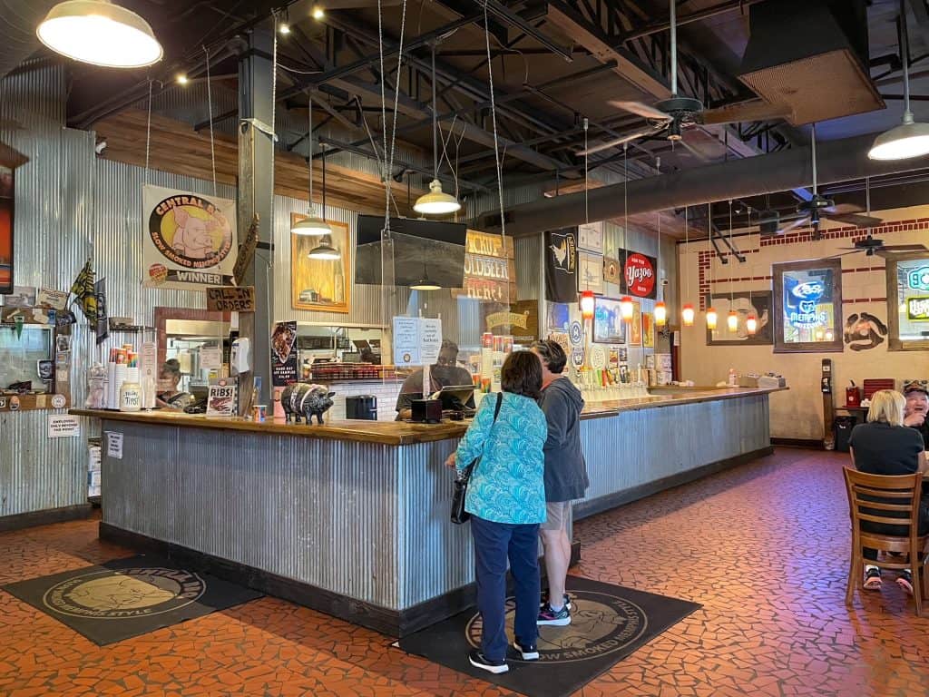 Inside approaching the order counter at Central BBQ in Memphis, TN.