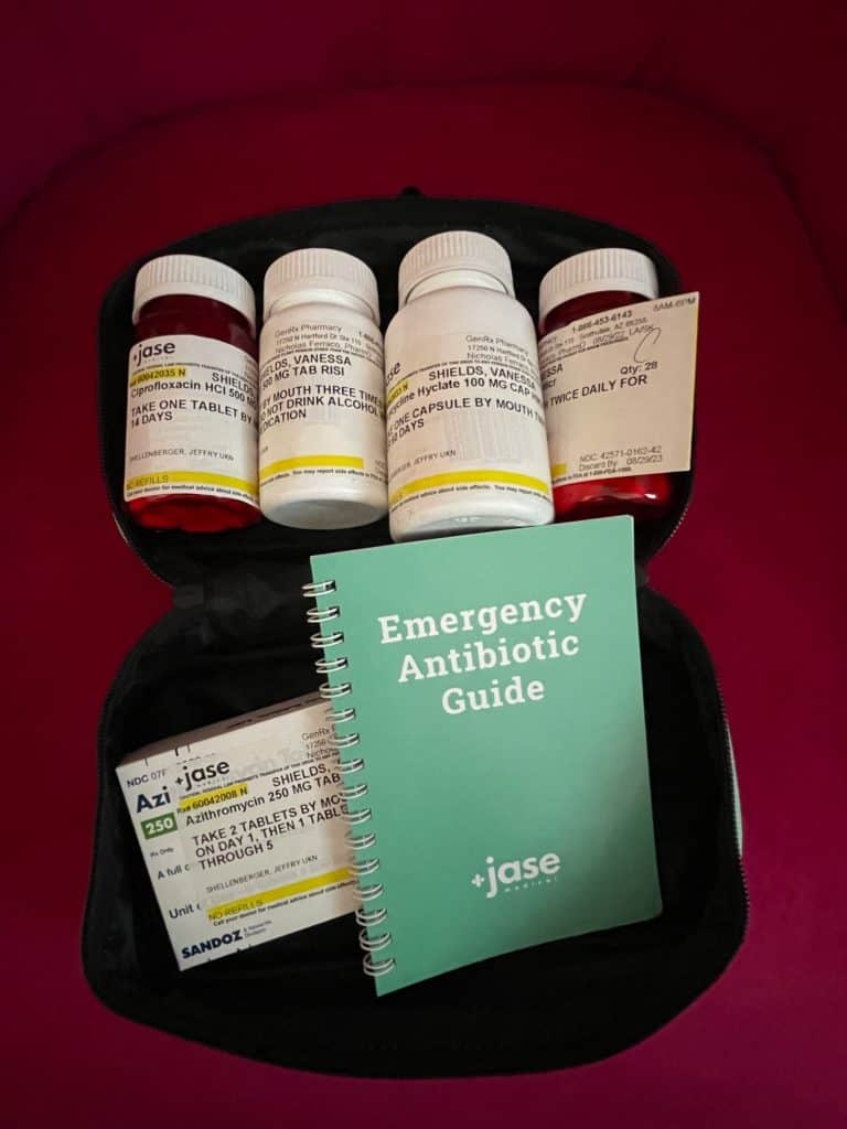 The different antibiotic prescriptions in a JASE case