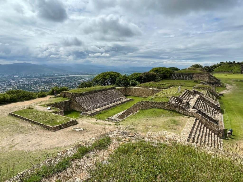 Stone structure that used to be where games were played at Monte Alban in Oaxaca, Mexico.